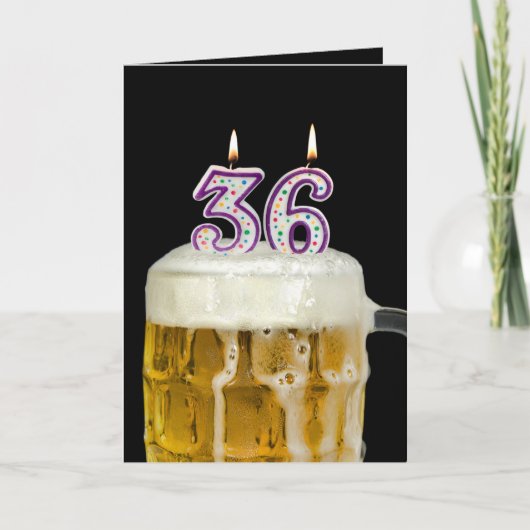 36誕生日ビールオンブラック カード (正面)