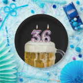 36誕生日ビールオンブラック ペーパープレート (パーティー)