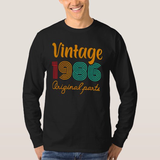 36誕生日ヴィンテージ1986年誕生日1986元 Tシャツ (正面)