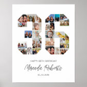 36誕生日第36カスタム号写真コラージュ ポスター (正面)