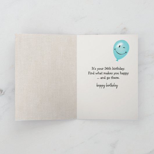 36誕生日風船とタビーキャット カード (内部)