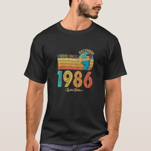 36誕生日1986年12月の伝説1986年36歳 Tシャツ (正面)