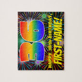 36誕生日:おもしろい、お祝カラフルい花火 ジグソーパズル (縦)