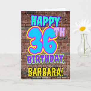 36誕生日-おもしろい、アーバングラフィティインスパイアルック カード