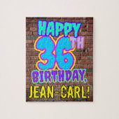 36誕生日~おもしろい、アーバングラフィティインスパイアルック ジグソーパズル (縦)