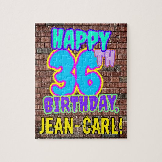 36誕生日~おもしろい、アーバングラフィティインスパイアルック ジグソーパズル (縦)