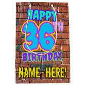 36誕生日:おもしろい、アーバングラフィティインスパイアルック ミディアムペーパーバッグ (正面)