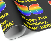 36誕生日:おもしろい、カラフルレインボーインスパイア# 36 ラッピングペーパー (ロールコーナー)