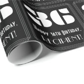 36誕生日:インスパイアアールデコ「36」と名前 ラッピングペーパー (ロールコーナー)