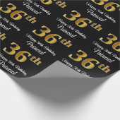 36誕生日:エレガント豪華なフェイク金ゴールドルック# ラッピングペーパー (角)