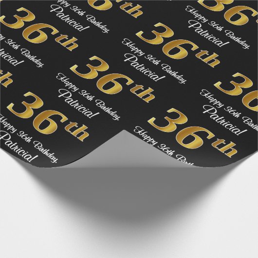 36誕生日:エレガント豪華なフェイク金ゴールドルック# ラッピングペーパー (角)