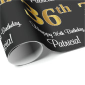 36誕生日:エレガント豪華なフェイク金ゴールドルック# ラッピングペーパー (ロールコーナー)