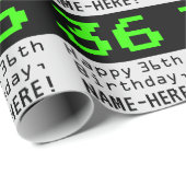 36誕生日 – ネディ/オタク系のスタイル「36」と名前 ラッピングペーパー (ロールコーナー)