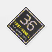 36誕生日:フローラ花数名前をカスタムする スタンダードランチョンナプキン (角)