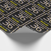 36誕生日:フローラ花数名前をカスタムする ラッピングペーパー (角)