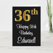 36誕生日～ラグジュアリーエレガントなフェイク金ゴールドルック# カード (正面)