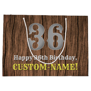 36誕生日: Country インスパイア Western Look, Name ラージペーパーバッグ