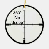 360の規模のビデオゲームの冗談のクロスヘア無しFPS セラミックオーナメント (正面)