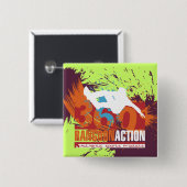 360度のスノーボードのTシャツおよびギフト 缶バッジ (正面&裏面)