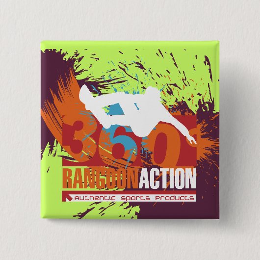 360度のスノーボードのTシャツおよびギフト 缶バッジ (正面)