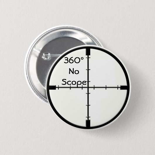 360規模のクロスヘアボタンFPSの冗談ピン無し 缶バッジ (正面&裏面)