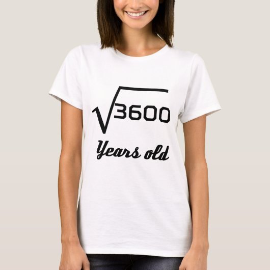 3600 60歳の二乗根 Tシャツ (正面)