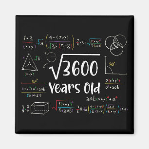 3600 60誕生日60年の古いギフトの平方根 マグネット