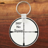 360 No ScopeビデオゲームジョークFPSキーチェーン キーホルダー (正面)