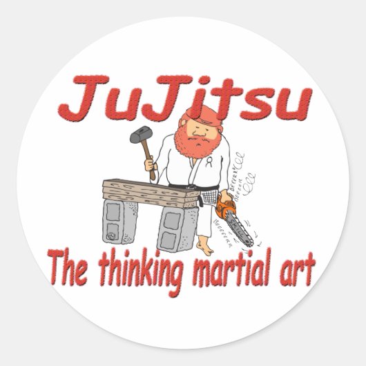 363 JuJitsuの武術考えアート漫画 ラウンドシール (正面)
