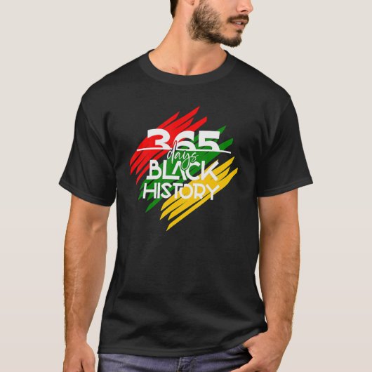 365日ブラックヒストリ月Afro Meline 誇りを持った Ce Tシャツ (正面)