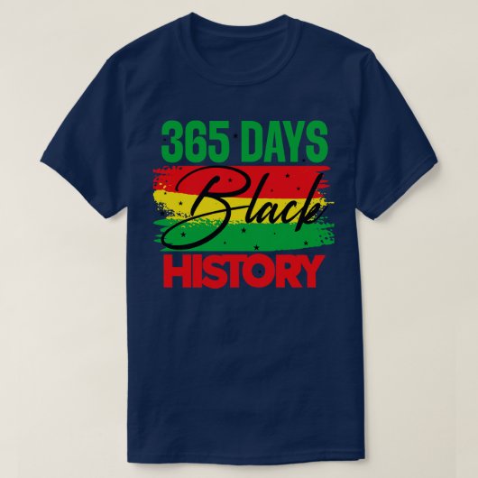 365日 ブラックヒストリー Tシャツ (デザイン正面)