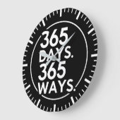 365日、365の方法 – 成功、ジム、ハッスル、グラインド ラージ壁時計 (傾斜)