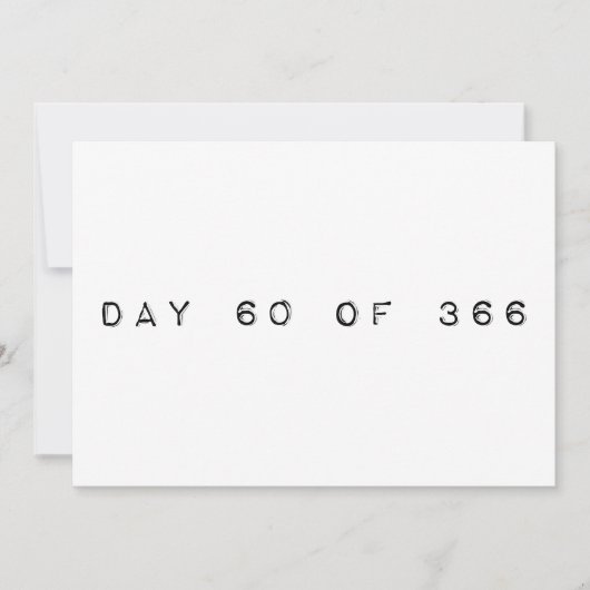 366うるう日の60日 招待状 (正面)