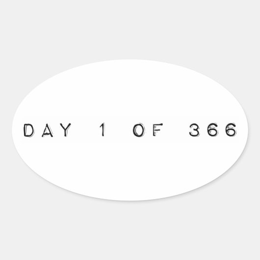 366年閏年の1日 楕円形シール (正面)