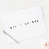 366年閏年の1日 楕円形シール (封筒)