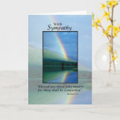 3697悔やみや弔慰の虹、クリスチャン カード (黄色い花)