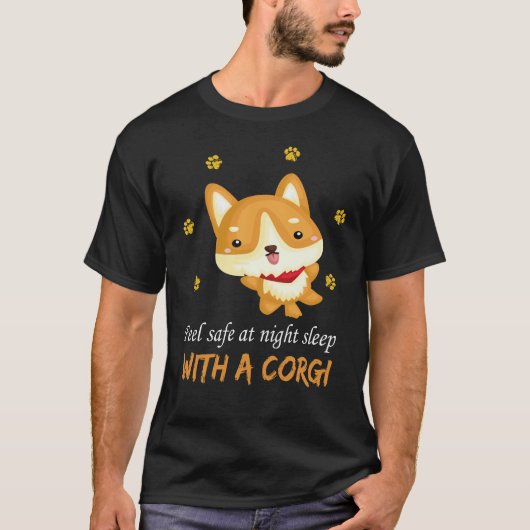 36 コーギーと一緒なら安心して眠れる Tシャツ (正面)
