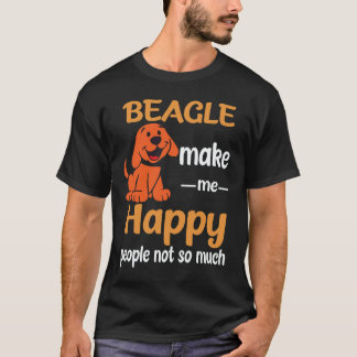 36 ビーグルは私を幸せにする、人はそれほどでもない ビーグル Tシャツ