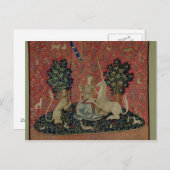 36.婦人と一角獣(ユニコーン):『視覚』 ポストカード (正面/裏面)