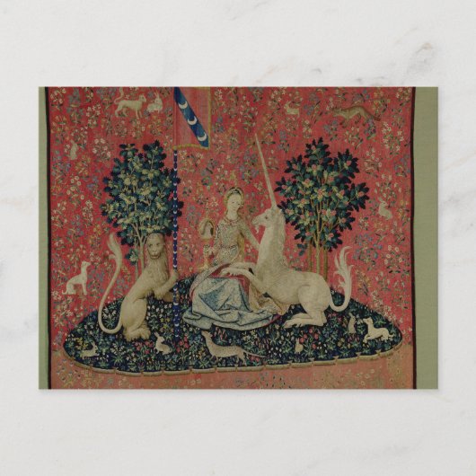 36.婦人と一角獣(ユニコーン):『視覚』 ポストカード (正面)