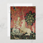 36.婦人と一角獣（ユニコーン）:『視覚』 ポストカード (正面/裏面)