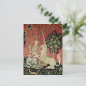 36.婦人と一角獣（ユニコーン）:『視覚』 ポストカード (スタンド正面)