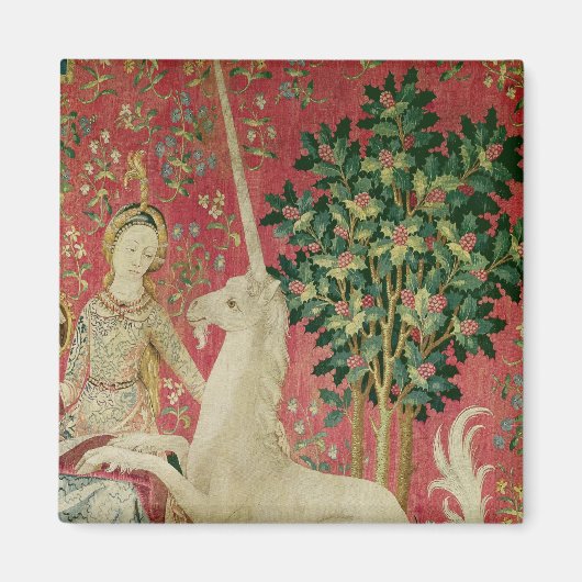 36.婦人と一角獣（ユニコーン）:『視覚』 マグネット (正面)
