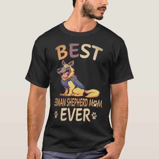 36 最高のジャーマンシェパードママ ジャーマンシェパード Tシャツ (正面)