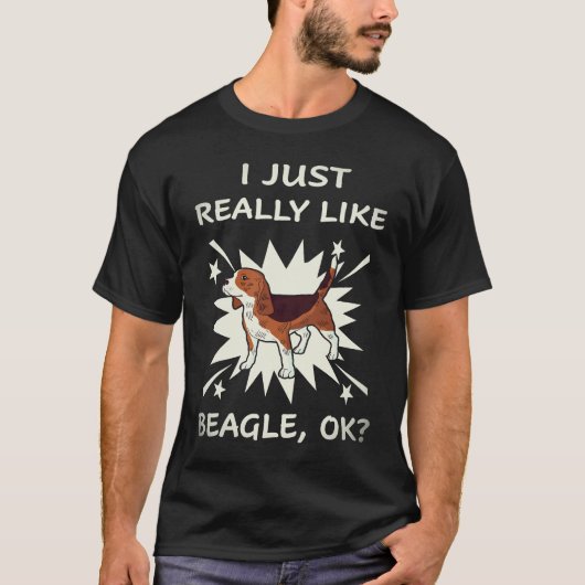 36 私はビーグルが本当に好き Tシャツ (正面)