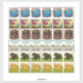36 Assorted stickers steampunk and animals シール (シート)