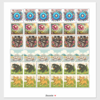 36 Assorted stickers steampunk and animals シール