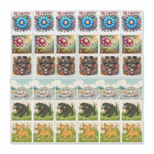 36 Assorted stickers steampunk and animals シール (正面)