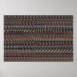 36"x24" "サッカースター" 3Dポスター(魔法アイ®) ポスター