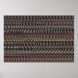 36"x24" "サッカースター" 3Dポスター(魔法アイ®) ポスター